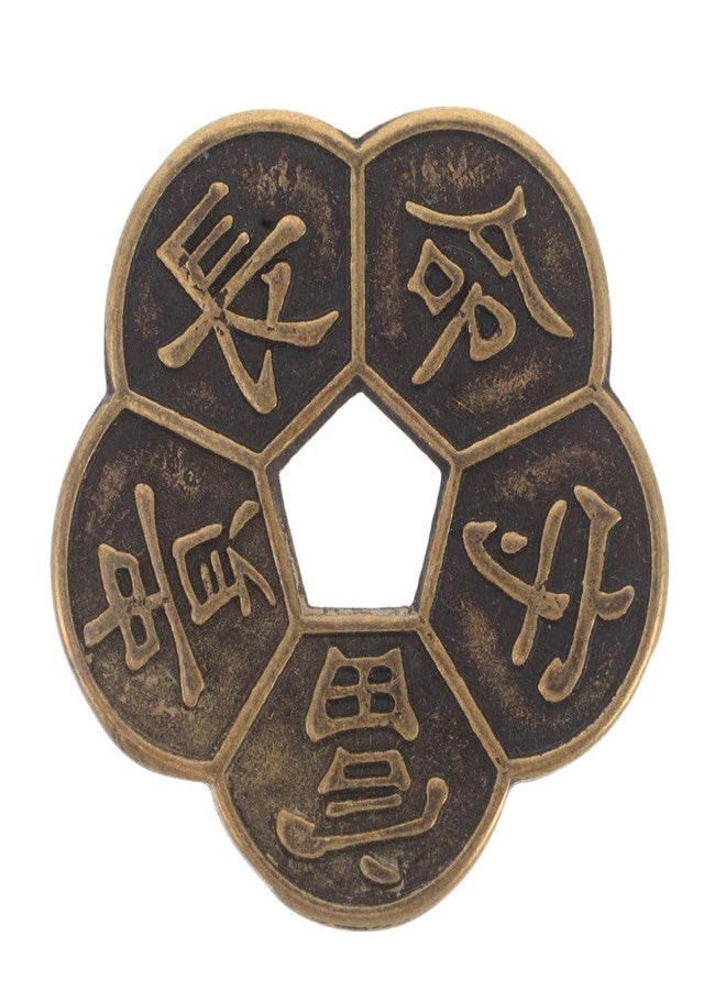 عملات فنغ شوي الصينية مثقوبة - مجموعة من 6 عملات إي تشينغ للتنبؤ والتكهن، نحاسية 2.2 بوصة، تمائم حظ لجلب الثروة والنجاح والحماية، وديكور المنزل - Image 1